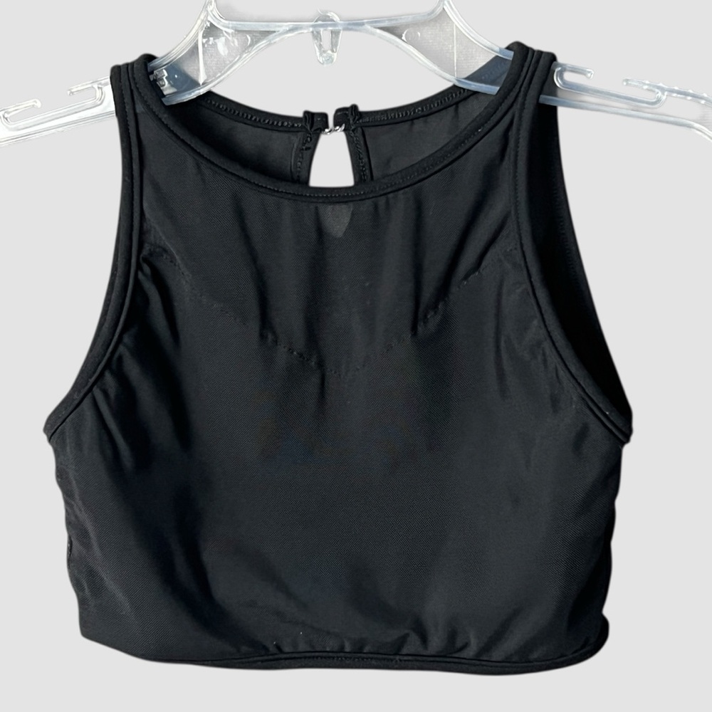 Black Mesh High Neck Dance Crop Top XS Ballet Lyrical Contemporary